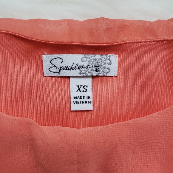 Speechless Coral & Cream Bodycon Dress - Picture 2 of 8